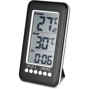 Lcd Digital Thermometer / Digital Indoor/outdoor Thermometer Clock Clock Temperature Measurement With Transmitter