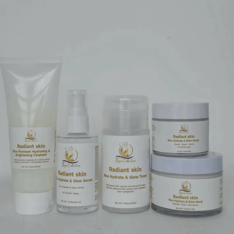 Rice-Based Skincare Routine Kit with Cleanser - Hydrating, Anti-Aging, Skin Repair Formula for Radiant, Smooth Complexion