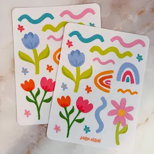 Spring Doodles Sticker Sheet for Journaling, Scrapbooking