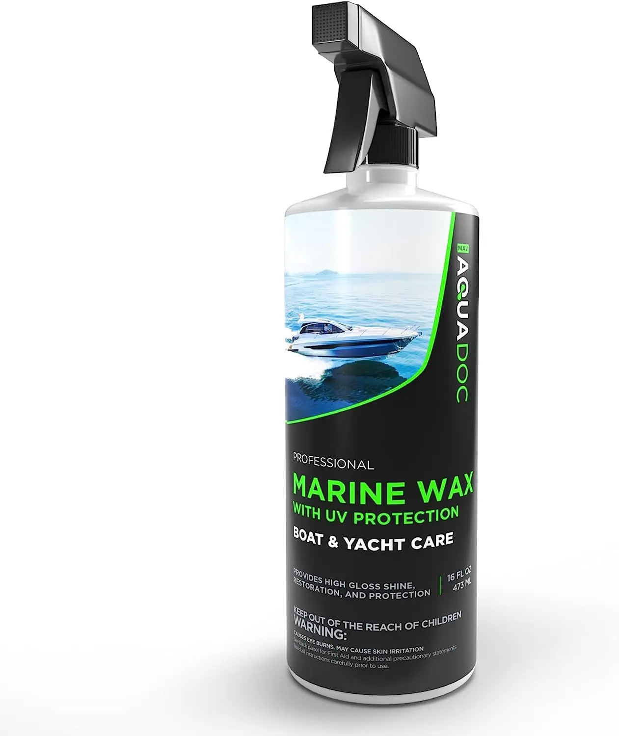 AquaDoc Marine Spray Coating Agent - UV Protection, High-Gloss Wax Polish for Boats, Fiberglass Surfaces, Sun Damage Prevention, Marine Wax Solution