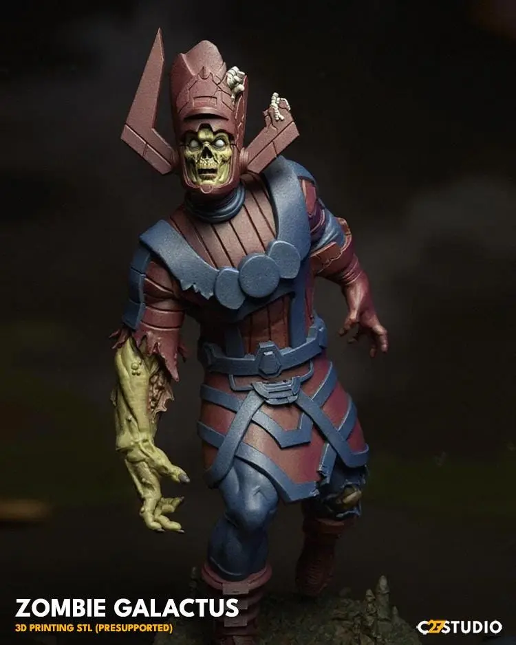 Zombie Galactus Premium Resin Comics Model - 40mm Figure on 65mm Base, 3D Printed MCP Proxy for Modelers, Not Official MCP Miniatures