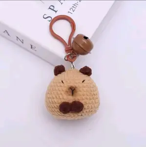 Capybara Handmade Bag Pendant - Crochet Hanging Decoration Keychain with Cartoon Knitted Doll Design