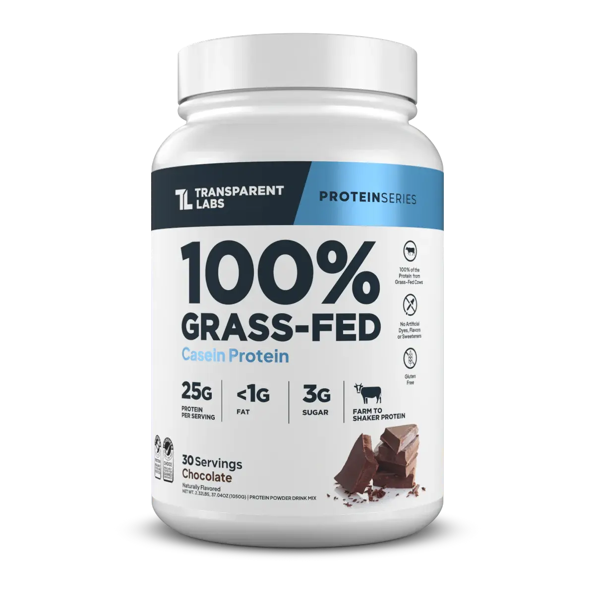 Transparent Labs Grass‑Fed Casein Protein – 25 g Slow‑Digest Casein