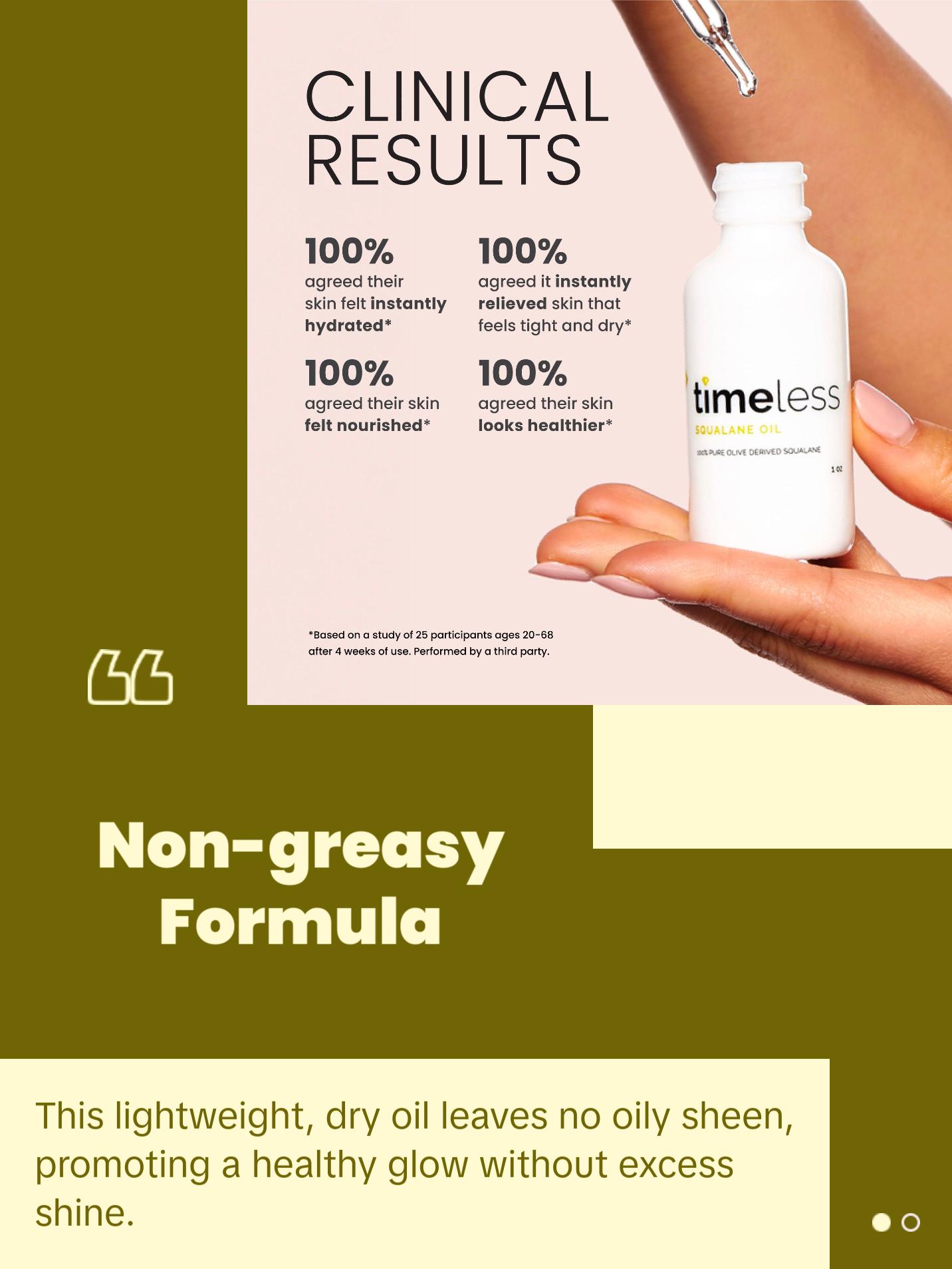 Timeless Skin Care Squalane Oil 100% Pure (30ml) – Hydrating, Moisturizing Vegan Oil for All Skin Types