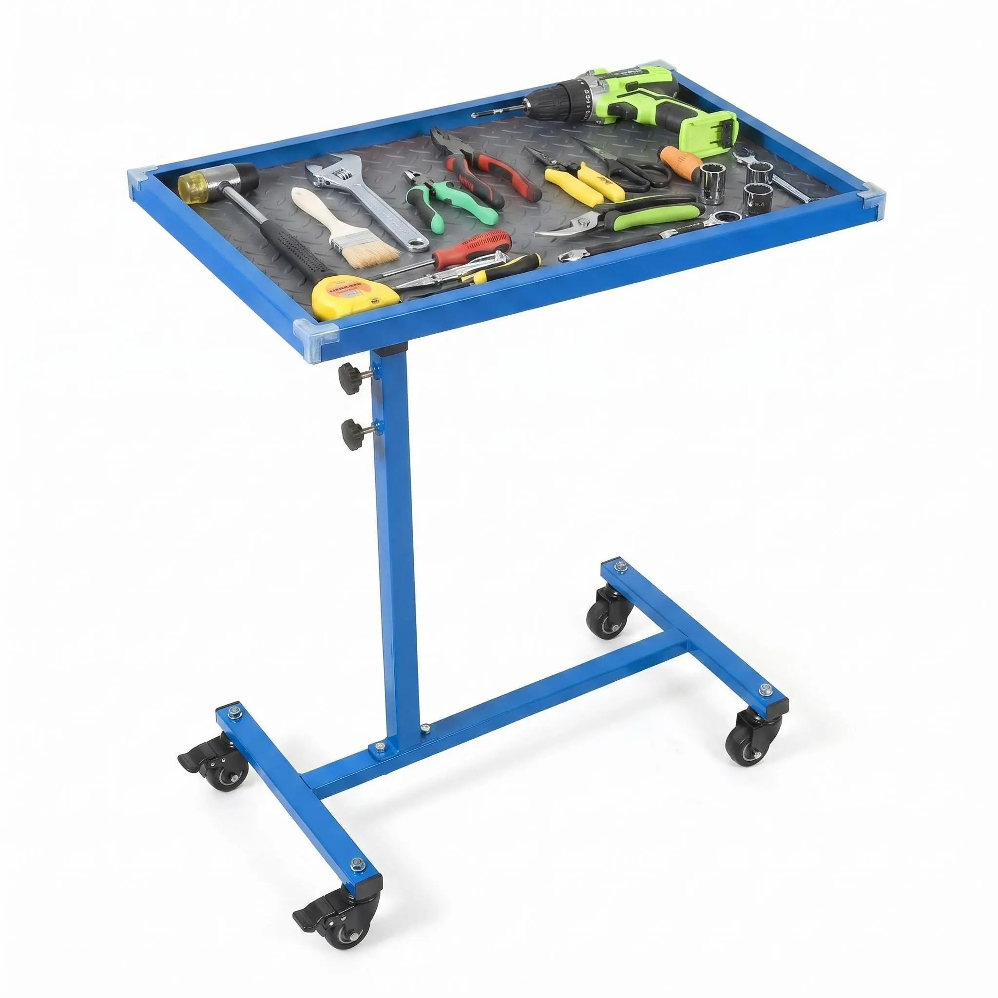 GAOMON Mobile Tool Table with Wheels,Adjustable Rolling Tool Tray for Mechanic,Multi Function Workbench for Garage,Workshop and DIY, 220lbs Capacity,35-48inch for Sitting and Standing