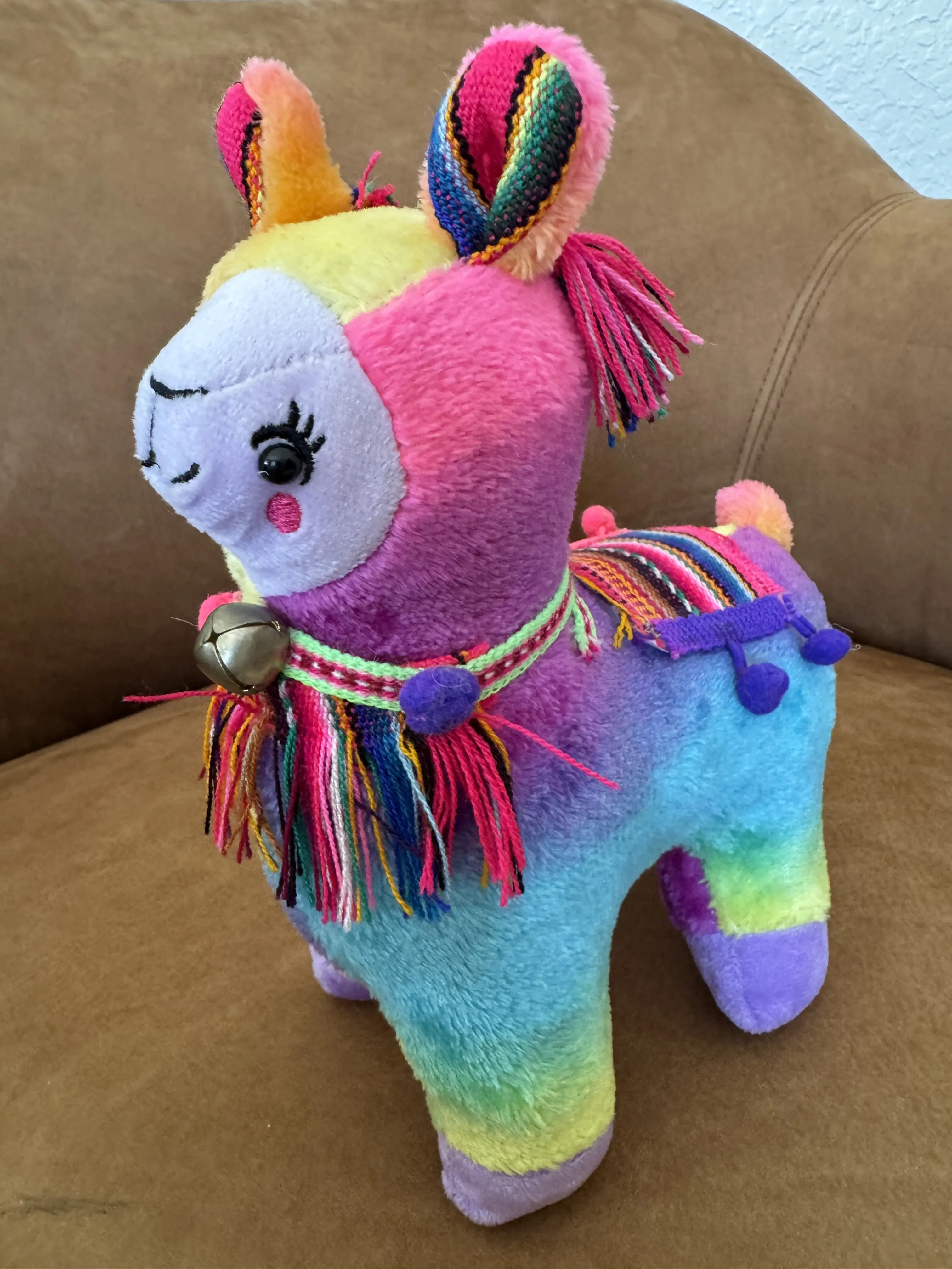 Rainbow Tie-Dye, Red, Light Blue Llama Plush Cutest Boho Alpaca Stuffed Animal