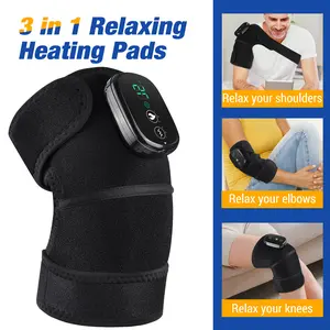 Heated Vibration Knee Massager 3-in-1 Knee Pad Shoulder Pad Elbow Pad Sports Multifunctional Hot Compress USB Rechargeable