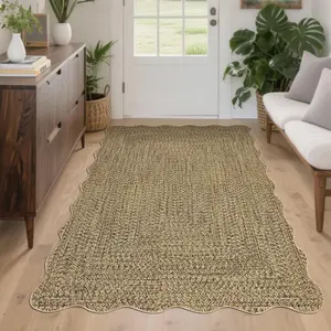 Garvee Imitation Braided Collection 3x5 Washable Rugs for Entryway, Small Bedroom, Living Room, Office - Non Slip, Soft Low Pile Rustic Accent Carpet for Home Decor