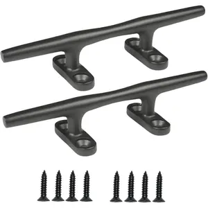 Boat Dock Cleat, Available in 4in 5in 6in 8in, 316 Marine Grade Stainless Steel Open Base Design with Mounting Hardware, Heavy-Duty Mooring Cleat for Boats, Pontoons & Docks