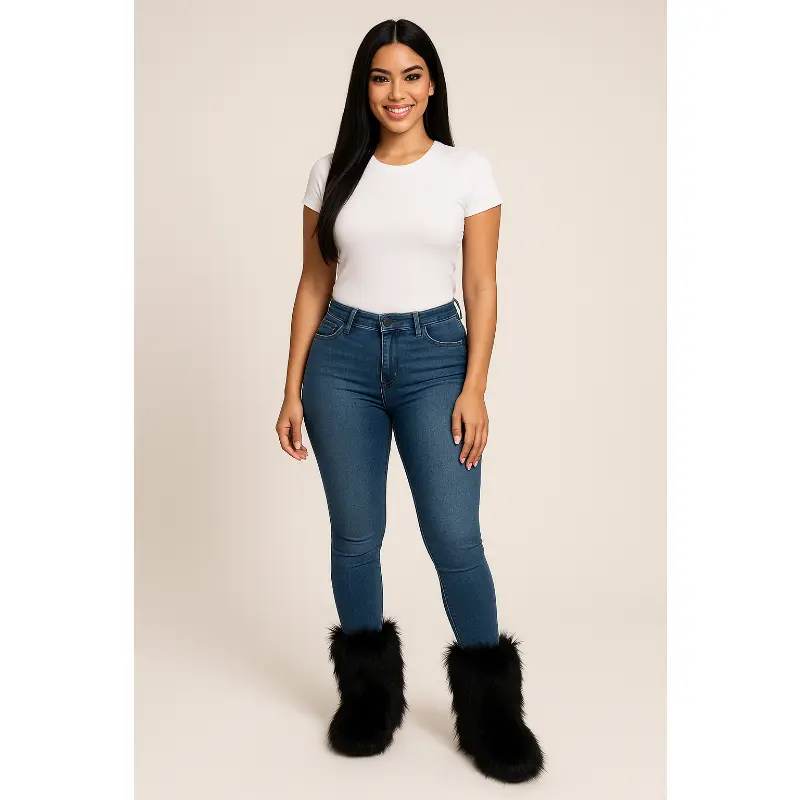 Fluffy Faux Fur Ankle Snow Booties