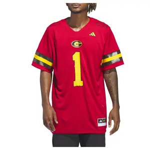 adidas Mens Georgia Bulldogs V Neck Replica Jersey Football Casual - Red