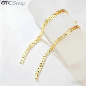 14K Gold Plated Paperclip Chain Bracelet, Dainty Rectangular Link Design, Minimalist Shiny Wrist Jewelry for Women, Elegant Fashion Accessory, Perfect for Daily and Everyday Casual Wear