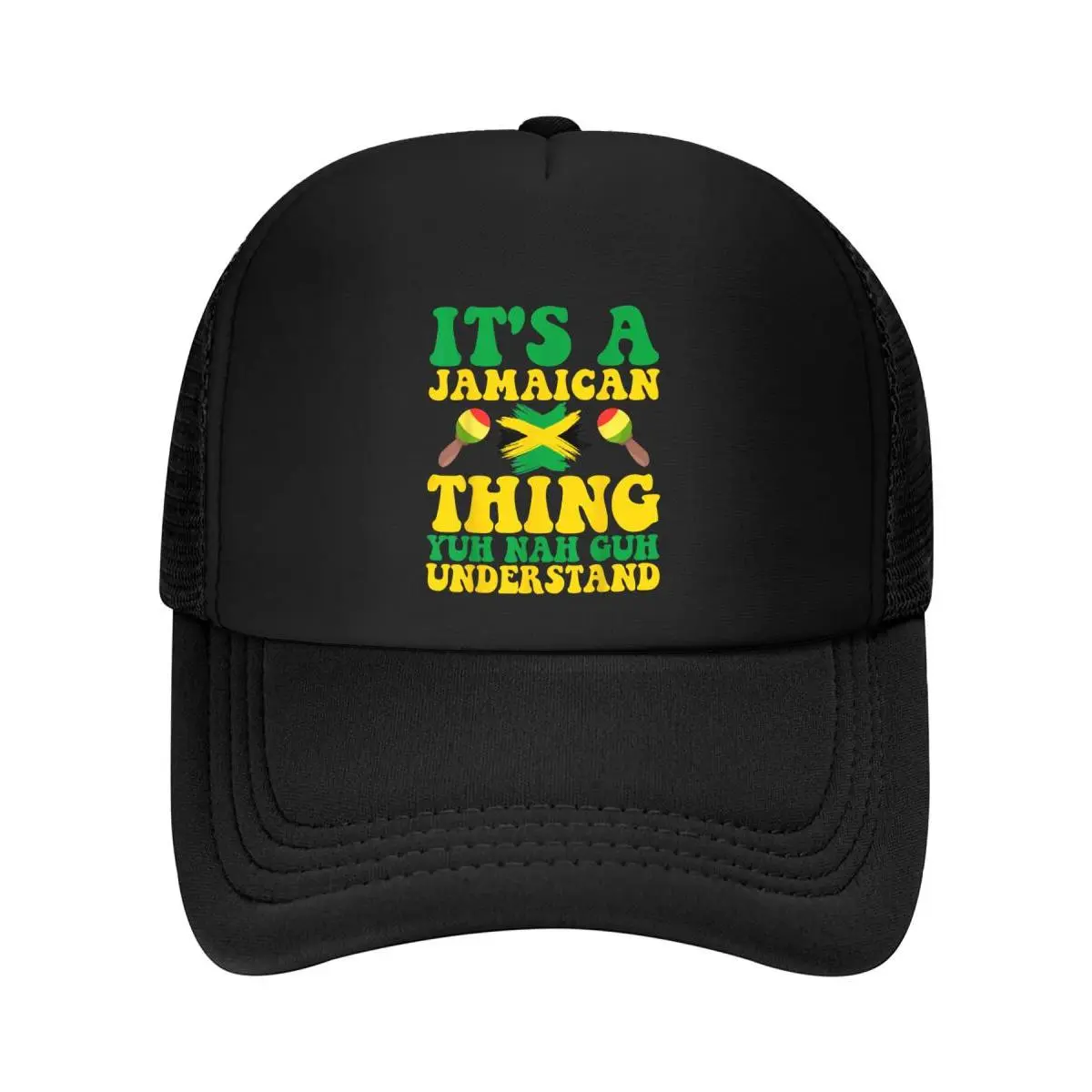 Jamaican Roots Graphic Baseball Cap with Breathable Mesh Back for Men & Women - Lightweight & Durable Sun Hat for Casual Outdoor Sports & Travel, Fashion, Unisex, Machine Washable, One Size