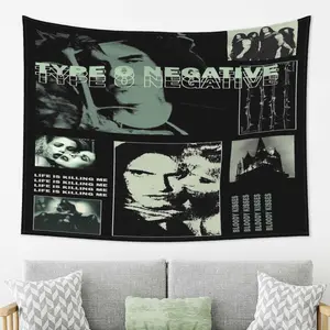 A tapestry with Type o Negative band print, easy to hang, perfect for bedroom or college dormitory decoration, great gift for fans Wall Hanging