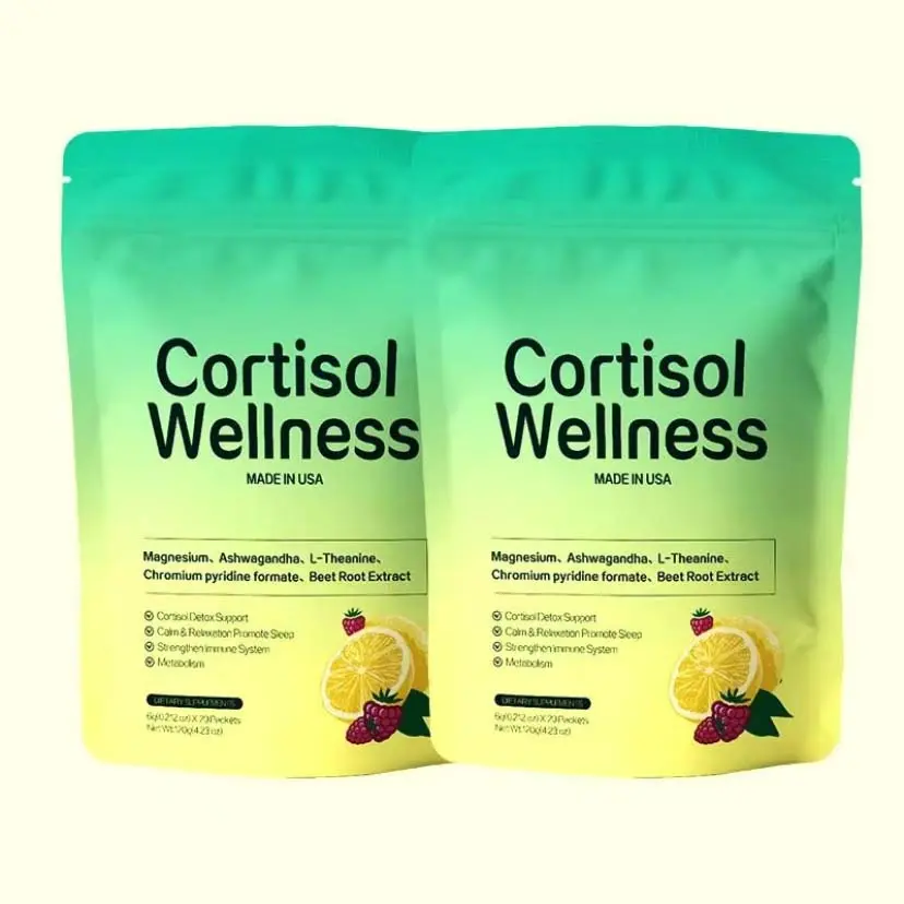 Vegan-Friendly Natural Cortisol Balance Wellness Supplements - Plant-Based Vitamins & Nutrients Drink for Calm, Balance & Daily Energy Support,Gluten-Free, Sugar-Free, Vitamin CD3 & L Theanine Edible