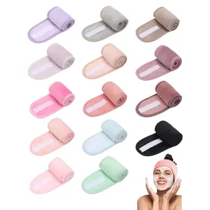 Velcro Soft Sweat Absorbing Headband Suitable for All Skin Types, 3pcs/set Including Face Washing, Facial Cleansing, Makeup Application, Makeup Removal and Travel