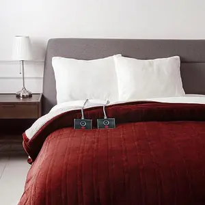 Warm & Cozy Plush to Sherpa Heated Blanket - Queen