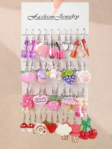 Women's Earrings Set, 10-40pcs Fun Series Jewelry Gift Box, Daily Wear Birthday Present, Stylish Accessories for Women, Dangle Earrings, Fashion Earrings