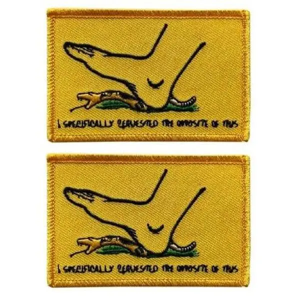I Specifically Requested The Opposite of Dont Tread Snake Patch (Iron on Sew on -3.0 X 2.0 -SF1) 2 Piece for Jackets, Vests, Hats, Backpacks, and Tactical Gears.