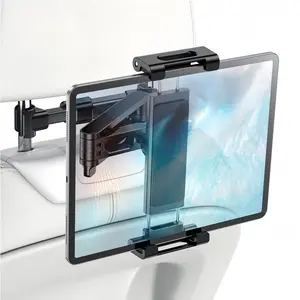 Easy-Install Universal Car Headrest Mount - 4.7-14" Seat Installation Fit, 4.7-12.9" Tablet/Phone Compatibility Anti-Slip Design Ideal for Kids Long Journeys