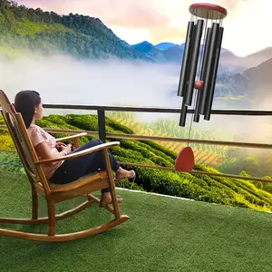 32" Extra Large Deep Tone Wind Chimes for Outside, 6 Thick Aluminum Tubes Tuned Outdoor Wind Chime for Garden, Patio, Yard Decor, Sympathy & Mother’s Day Gift