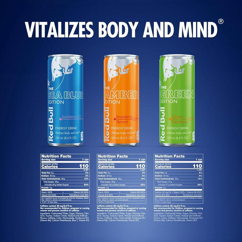 Red Bull Energy Drink Variety 2025 Advent Calendar Pack, with 80mg Caffeine, Taurine & B Vitamins, 8.4 fl. oz. - 24 Cans