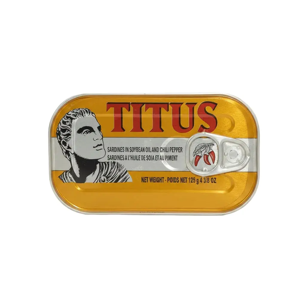 Titus  Sardines in Soybean oil and Chili pepper 5-PACKS