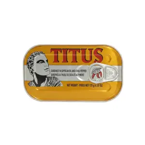 Titus  Sardines in Soybean oil and Chili pepper 5-PACKS