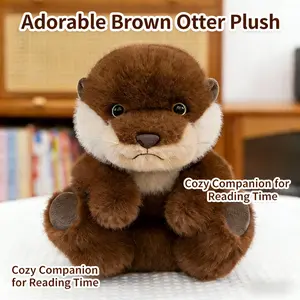 Adorable Otter Reading Companion Plush Doll, Match, Soft Skin-Friendly Material, Desk Decor, Reading Enthusiast Gift, Cuddly Stuffed Animal
