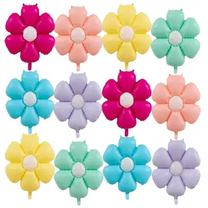 12 Pcs Daisy Balloons Flower Balloons Flower Theme Party Supplies Baby Shower Girls Birthday Party Wedding Decoration