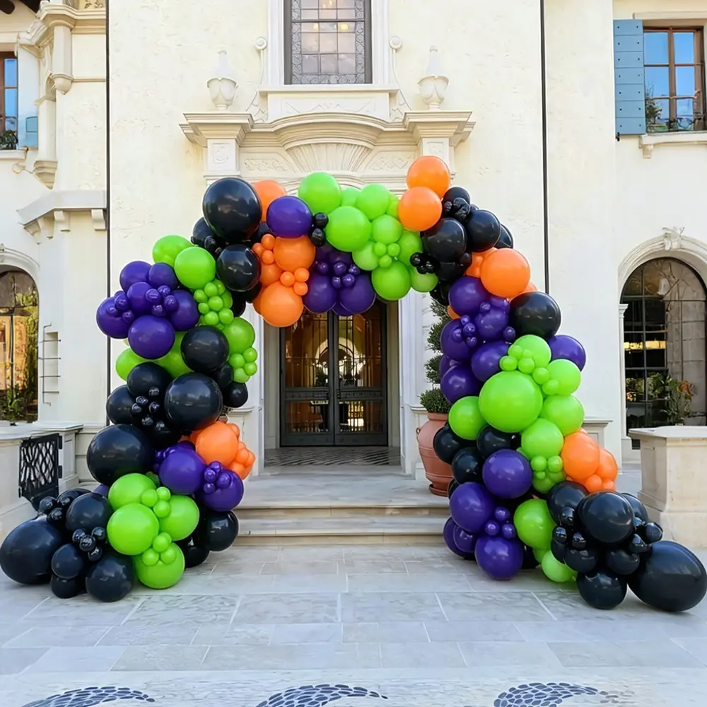 166pcs Halloween Balloon Arch Set, Perfect for Halloween Decor, Birthday, Anniversary, Bar Party, Dance Event