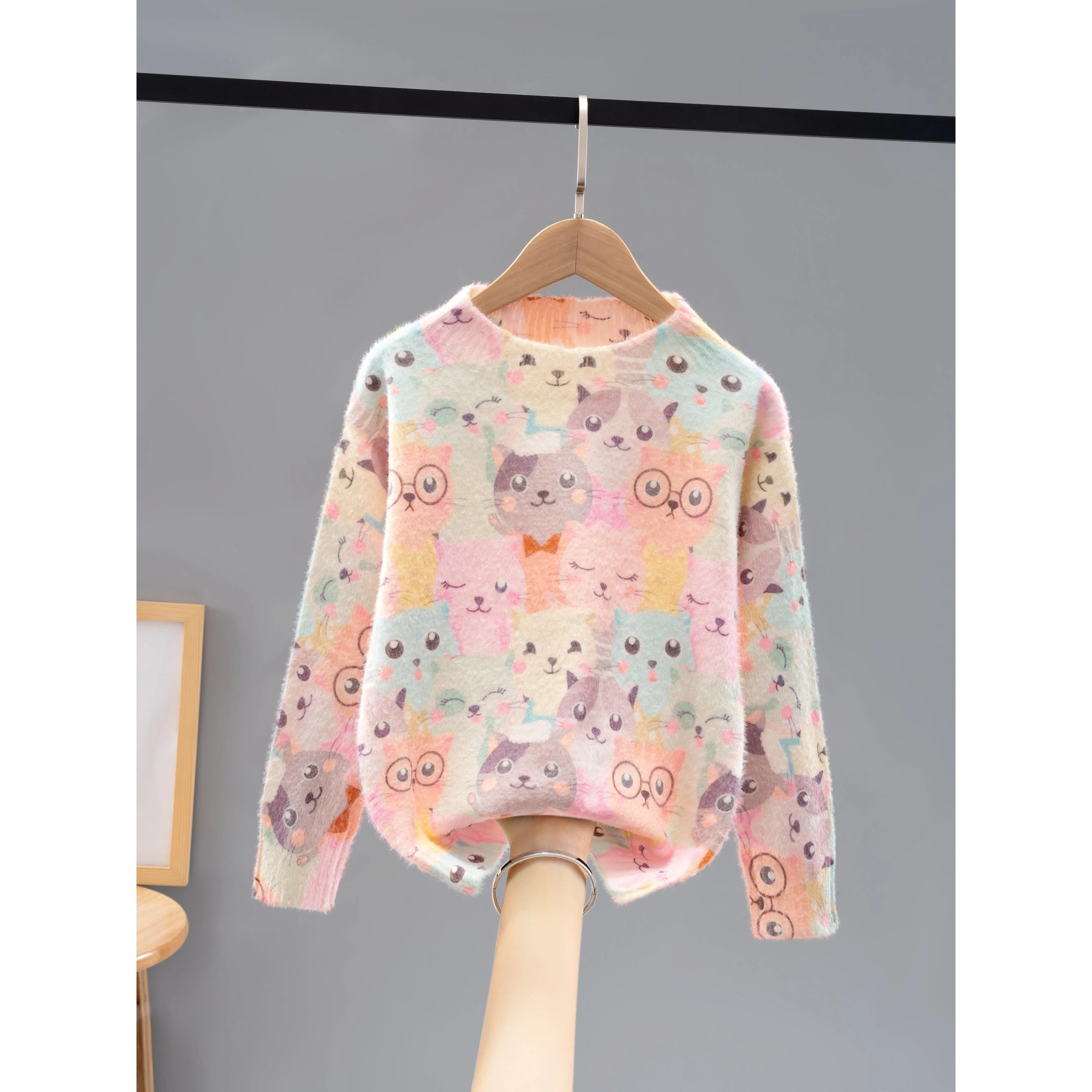 Easter Girls' Sweater, Fashion Print Four-Season Knit Sweater, Pullover, Suitable Outdoor Vacation, Best Holiday Gift Girls - 023