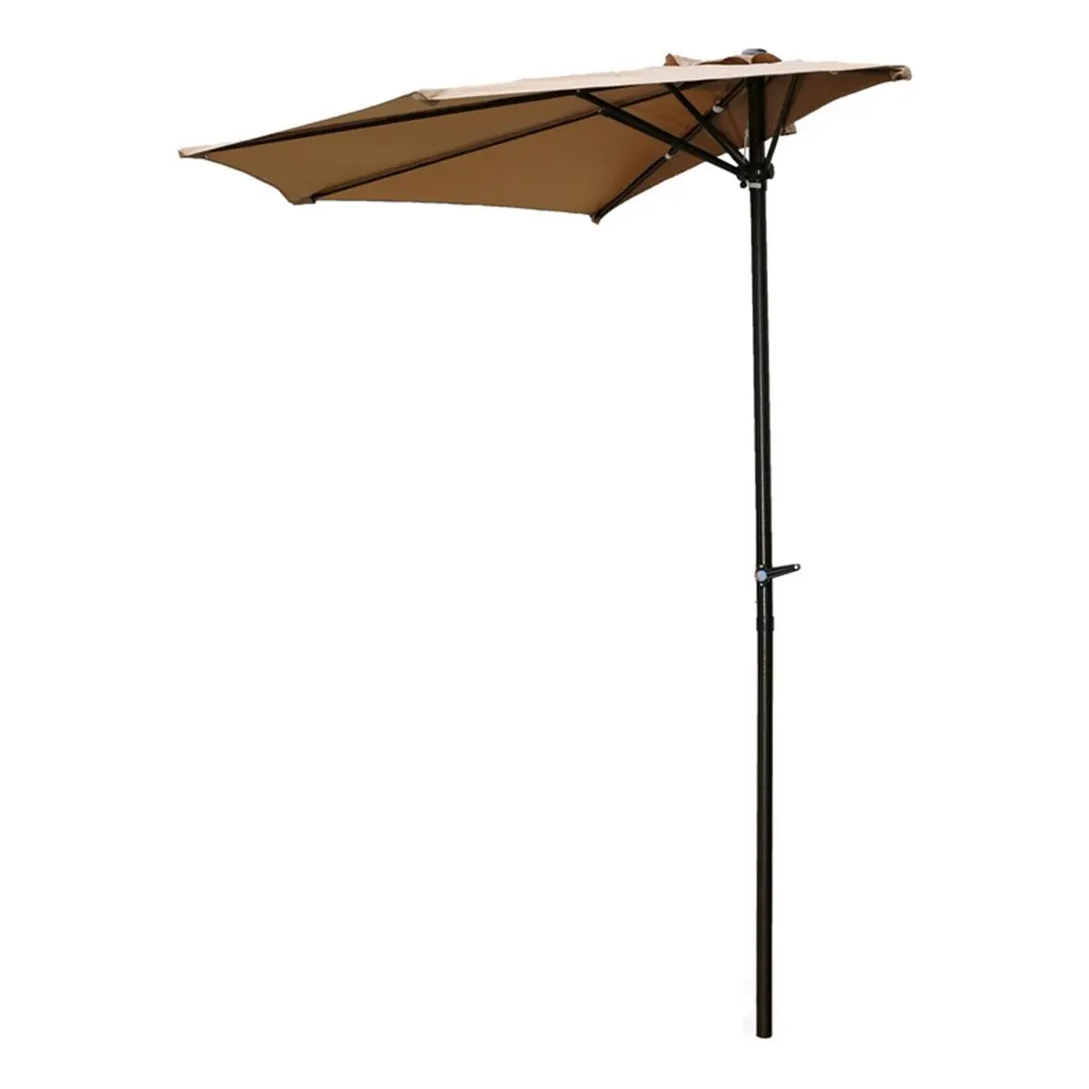 International Caravan 9 ft. Half-Round Wall Hugger Patio Parasol - UV Resistant Sunshade Canopy, UV Prevention Outdoor Umbrella, Khaki Home Supply
