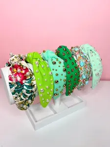 Green & Mint Headbands — Spring Jeweled Hair Accessories