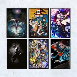 Demon Slayer Anima Wall Poster,Japanese Anime Wall Decor for Teens Decor Bedroom living Officr High Qualify Art Poster