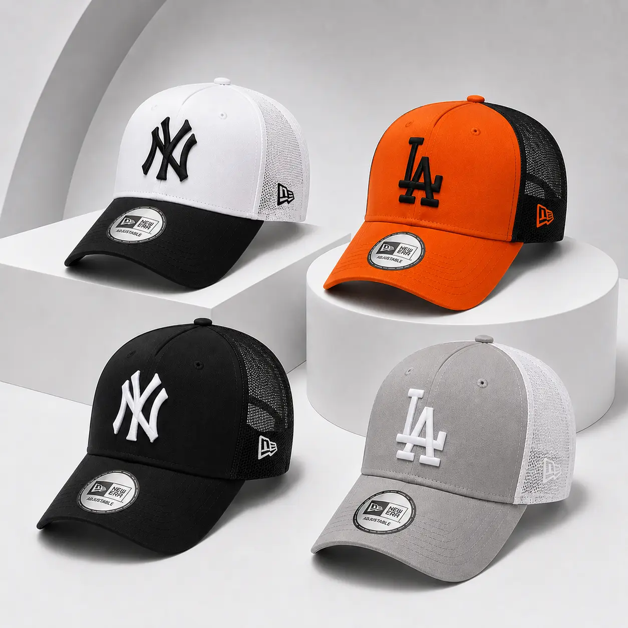 New Era New York Yankees NY Los Angeles Dodgers LA Trucker Mesh baseball cap with Embroidered Logo for men and women