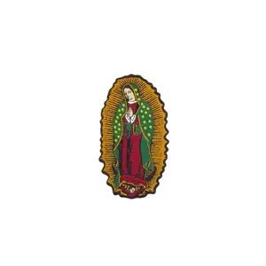 Adiel's Hats Virgen De Guadalupe Woven Patch - 2.5" x 1.5" Easy Peel & Stick Application for Cowboy Hats Phone Cases Dashboards & More! No Sewing & No Iron Needed. Geometric Embroidery Design Western Embroidery