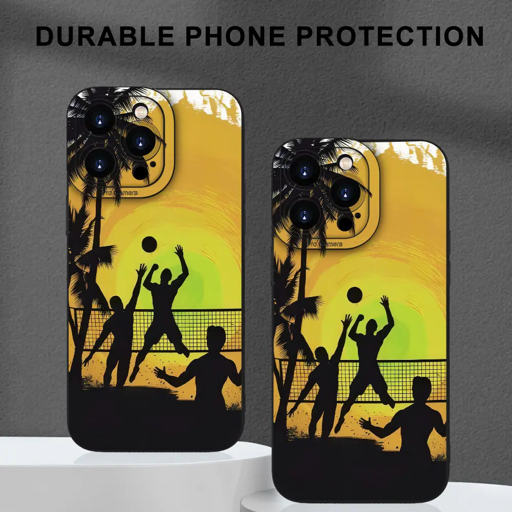 Volleyball Pattern Phone Case for iPhone 7/8/X/XS/XR/11/12/13/14/15 Plus Pro Max - Durable Protection