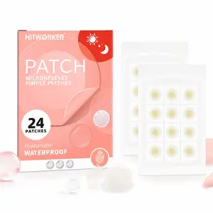 Hitworker Microneedle Acne Patches, 24 Count Hydrocolloid Pimple Patches, Transparent Waterproof Spot Stickers for Day & Night Use