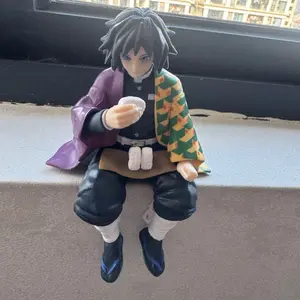 Demon Slayer Giyu PVC Action Figure, Demon Slayer Corps Sitting Collectible Noodle Stopper Toy for Fans