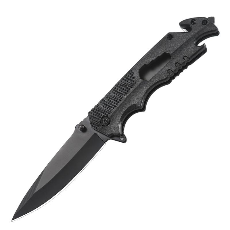 Outdoor knife tactical self-defense knife high hardness multi-purpose lock version folding knife outdoor camping survival portable portable stainless steel knife pocket folding knife hunting emergency men's gift adventure