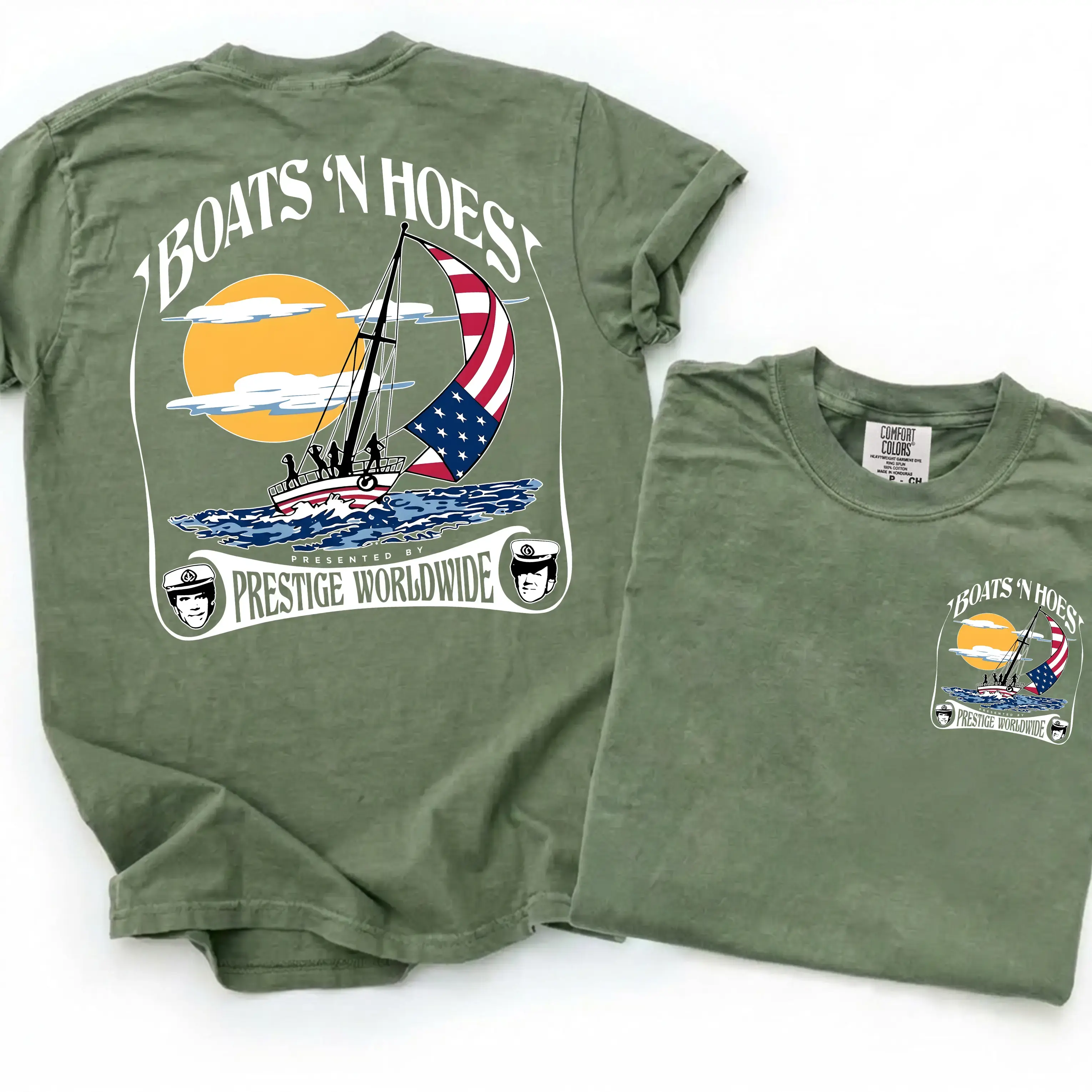 [Comfort Colors] Boats 'N Hoez Summer Step Brothers Movie Shirt, Vintage Retro Summer Shirt, Classic Shirt, Gift For Him, Funny Movie