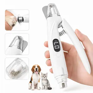 Pinepaw 2-in-1 Rechargeable Pet Grooming Paw Trimmer & Nail File Set with LED Light, Low-Noise Motor for Safe Trimming of Light-Colored Claw on Dogs & Cats of All Sizes