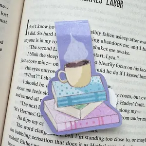 Handcrafted Coffee and Books Magnetic Bookmark for Book Lovers - Perfect for Readers and Teachers