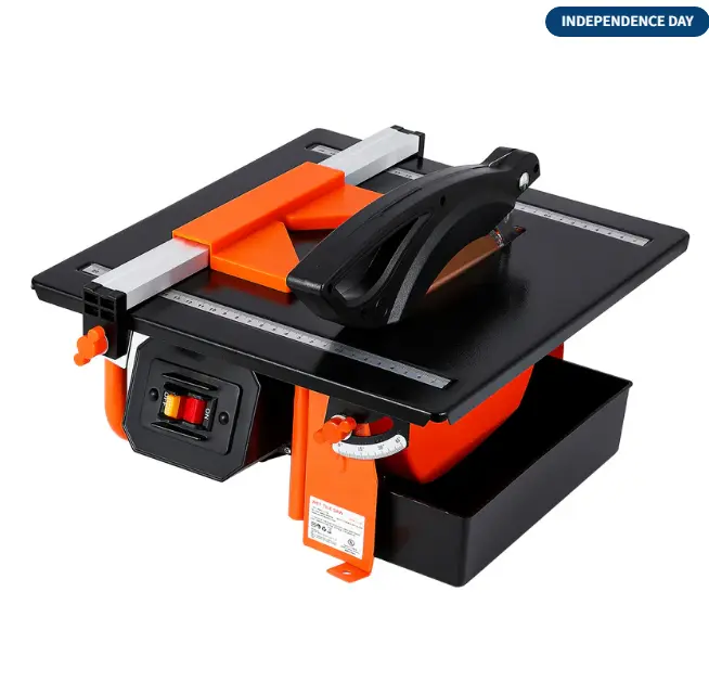 7 inch Wet Tile Saw, 3450 RPM, Bevel cuts tile from 0 to 45 Degrees, Tile Cutter Wet Saw with Water Reservoir for Cutting Tiles and Stones, for DIY Enthusiasts
