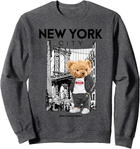 New York City Teddy Bear with The Dumbo Manhattan Bridge Sweatshirt