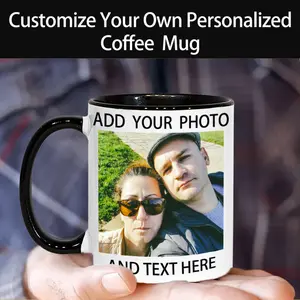 2026  1pc High-Quality Thickened Custom Photo Coffee Mug, 11oz, Personalized with Picture, Text, and Name - Perfect Gift for Boyfriend or Girlfriend, Custom Coffee Cup, Coffee Bar Accessory, Lidded Coffee Mug, Mug, Novelty Coffee Cup, Sentimental Keepsake