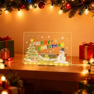 USB-Powered LED Message Board – Lumiboard 12x8 Acrylic Glow Tablet with 12 Neon Pens, Erasable Drawing Pad for Kids, Perfect for Desk Decor & Cafe Signs