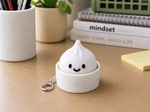Viral Dumpling Clicker Keychain  | Cute Stress Relief Fidget Keychain for ADHD, Anxiety & Focus