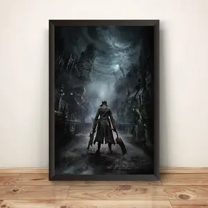 Bloodborne Hunter At Yharnam Poster - Premium Matte Print - Perfect for Gamers & Collectors, Unique Wall Decor For Gamers, Gaming Room Decor